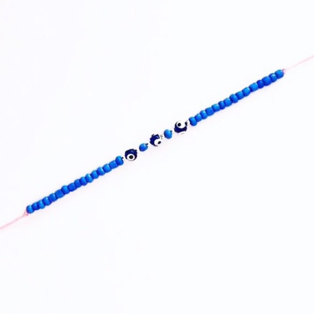 Blue Evil Eye Natural Bracelet - NWT - Picture 5 of 6